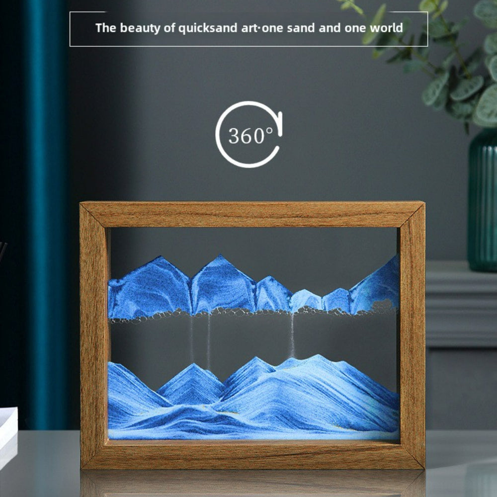 360 Flip Quicksand Art Timer for Living Room Decor Purple & Green