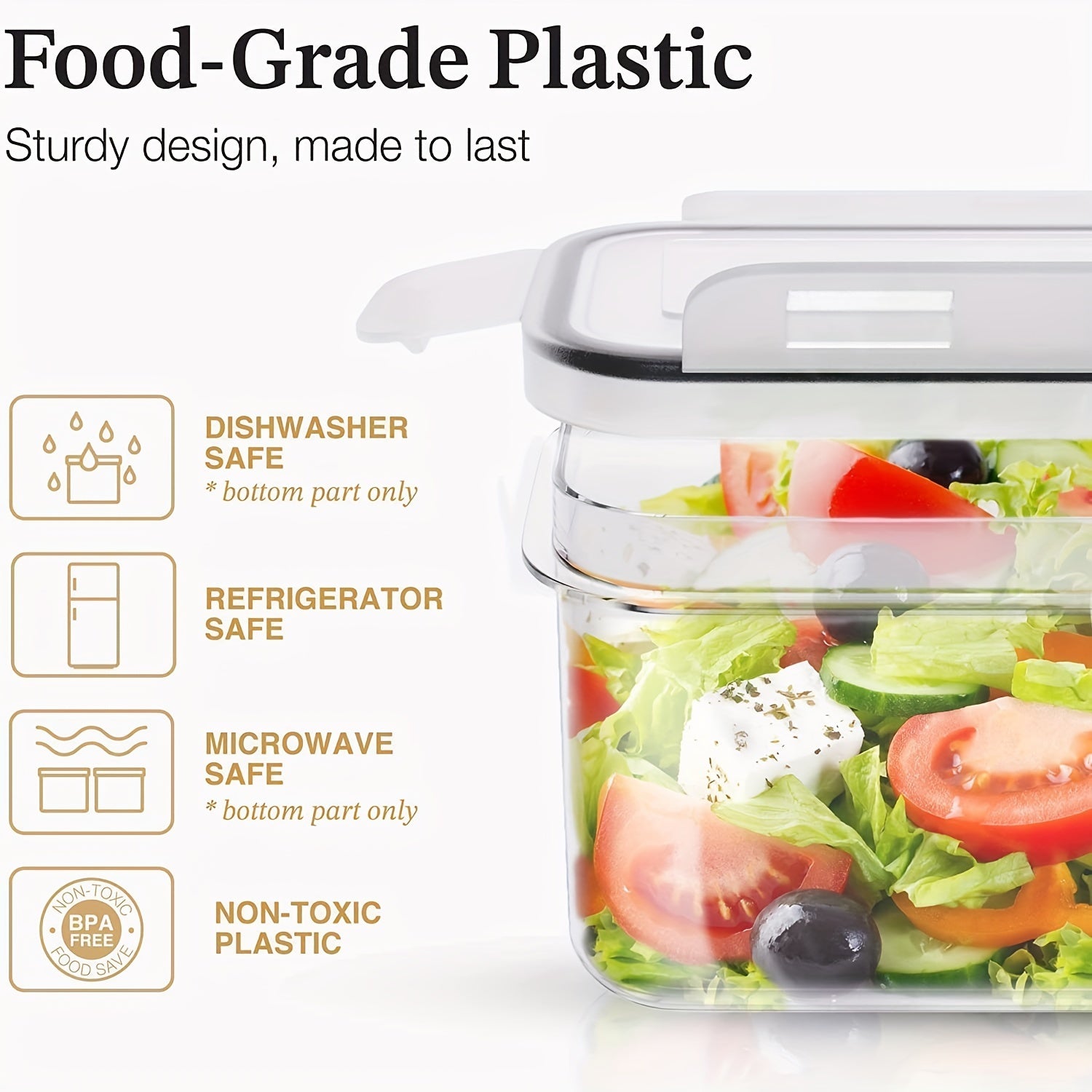 7 Pcs Airtight Food Storage Containers With Lids Labels Marker