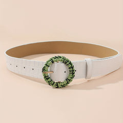  Stylish PU Leather Crocodile Pattern Embossed Belt for Women