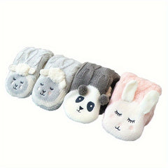 3D Animal Pattern Socks & Plush Lined Knitted Stockings