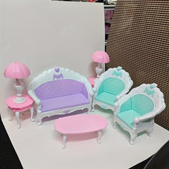 QSMARTOY European Style Sofa and Armchair Combo for Dollhouse