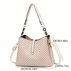 Plaid Pattern Bucket Bag Crossbody Purse