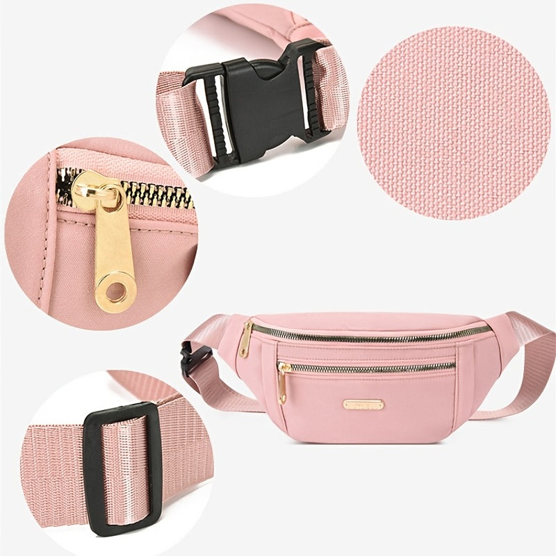 Waterproof Nylon Zipper Fanny Pack Crossbody Bag