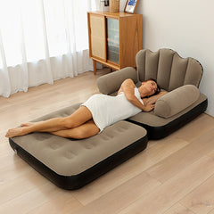 Khaki 5-in-1 Inflatable Sofa Bed with Pump