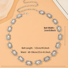 Boho Rhinestone Waist Chain Belt for Women