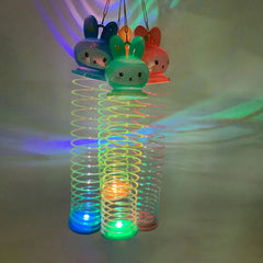 Cartoon Rabbit Glow Rainbow Ring Handheld Lantern Toy
