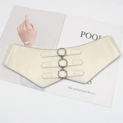 3 Buckle Elastic Wide Belt Women Corset Waistband