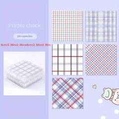 200 Creative Storage Boxes with Grid Folding Paper, Bright Colors & Stripes