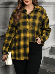  Plaid Print Long Sleeve Button Up Shirt