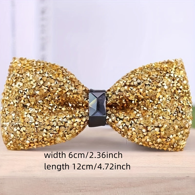 Men's Glitter Faux Diamond Bow Tie for Nightclub Banquet
