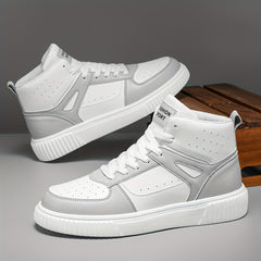 Men's High Top Skate Shoes Comfy Non Slip Lace Up Soft Sole Sneakers