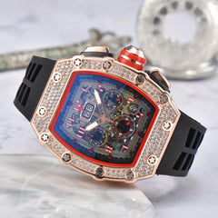 Hollow Ghost Head Rhinestone Men's Watch