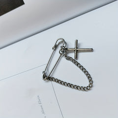Vintage Cross Large Pin Street Style Breast Accessories