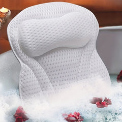 4D Air Net Soft Anti slip Bathtub Pillow with 6 Suction Cups
