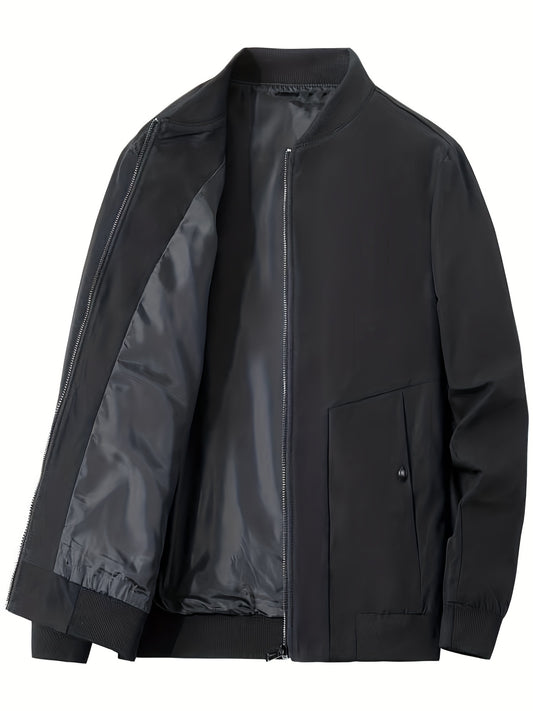 Men's Classic Windbreaker Jacket Stand Collar Coat