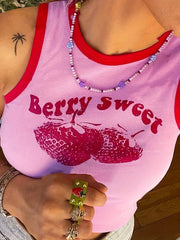 Strawberry Tank Top Sleeveless Casual Summer Women's Clothing