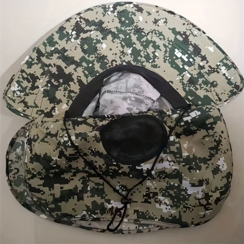 Unisex Windproof Breathable UV Sun Hat with Face Cover for Fishing