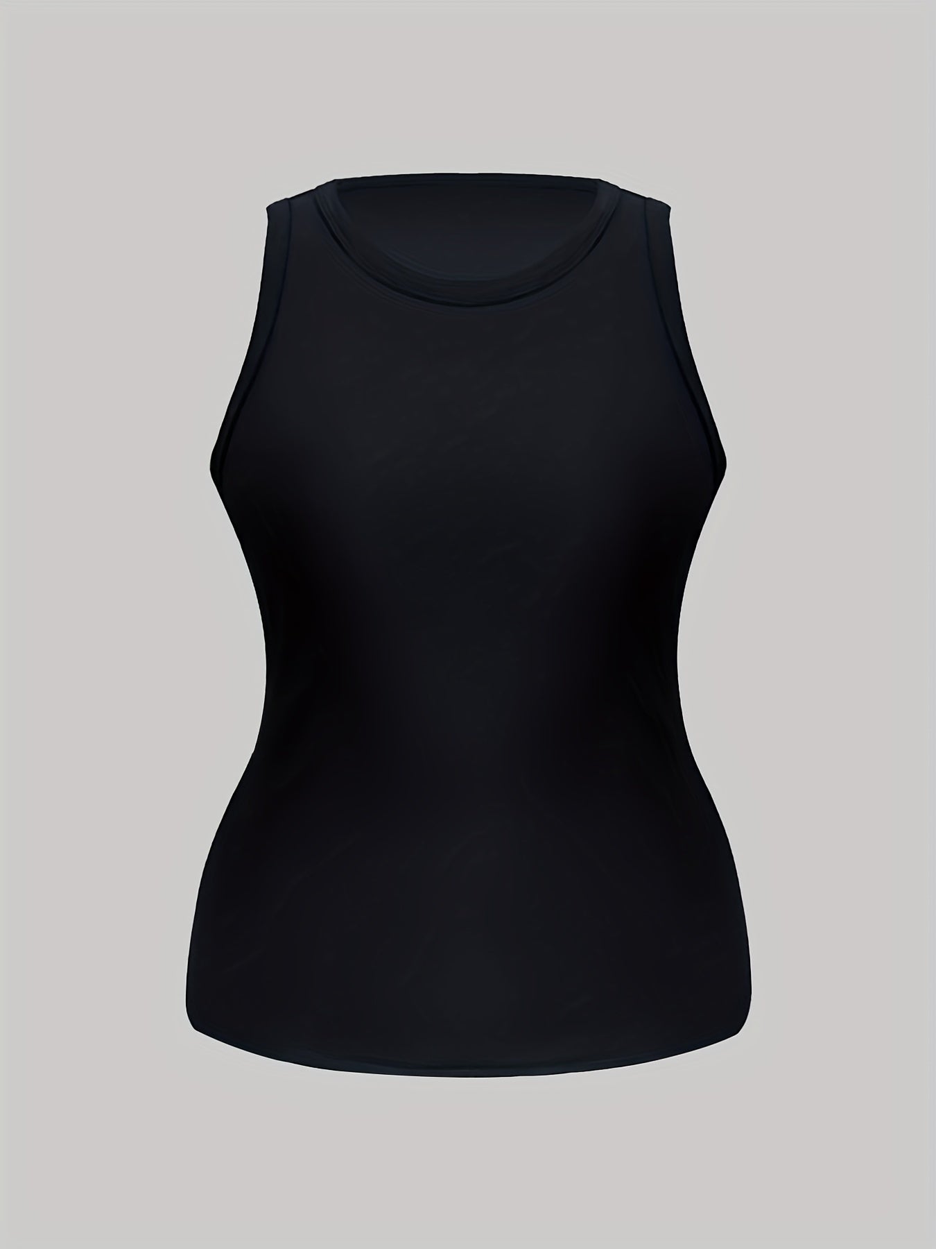  Solid Round Neck Tank Top