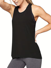  Sports Top Women's Plus Solid Tank Top