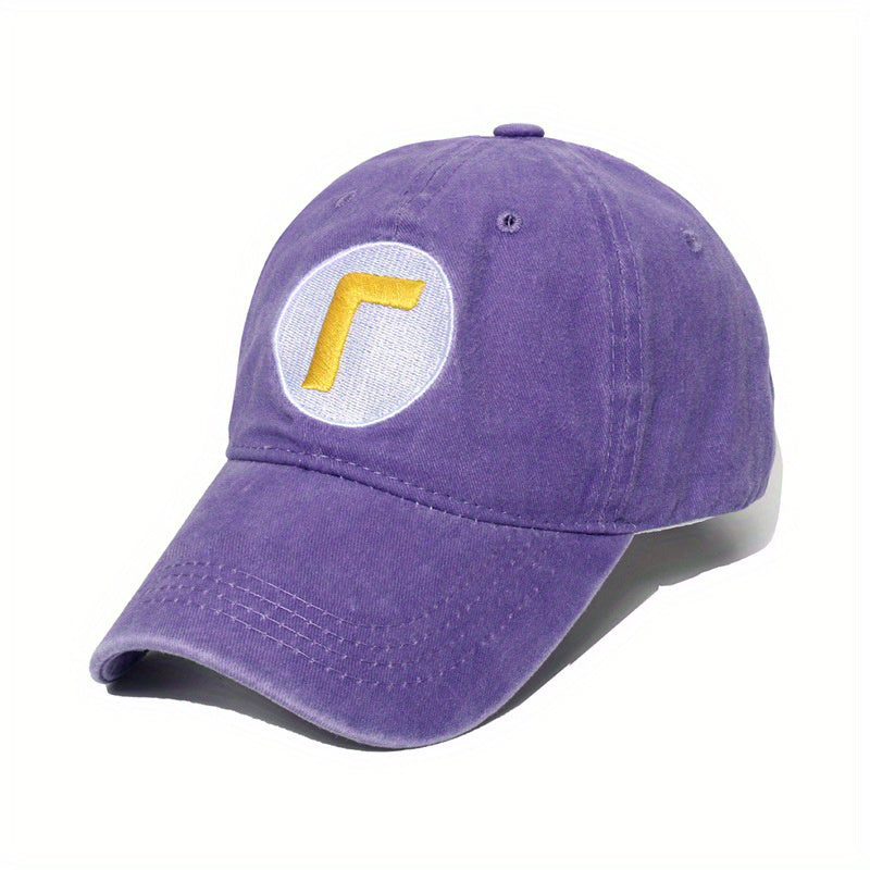 L Embroidery Baseball Cap Solid Washed Dad Hats