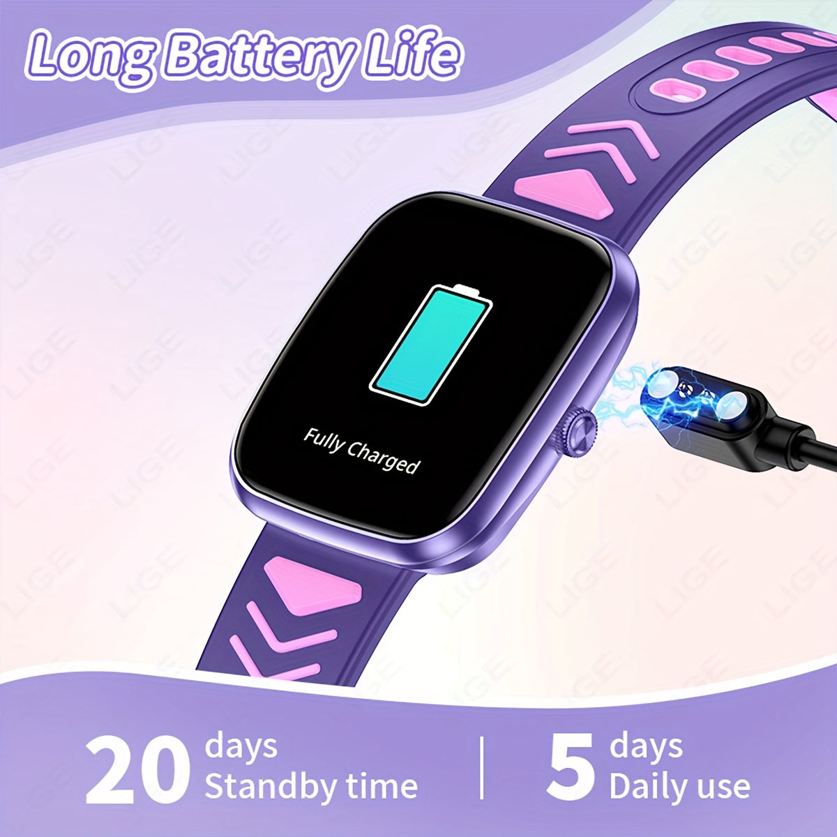 1.75'' Smartwatch 20 Sports Modes 24H Tracking Music Player