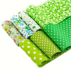 40pc Green Quilting Fabric Strips - Floral & Polka Dot Patterns - DIY