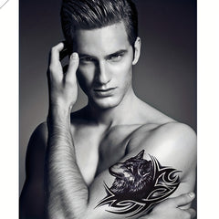 Wolf Head Temporary Tattoo Sticker For Men And Women