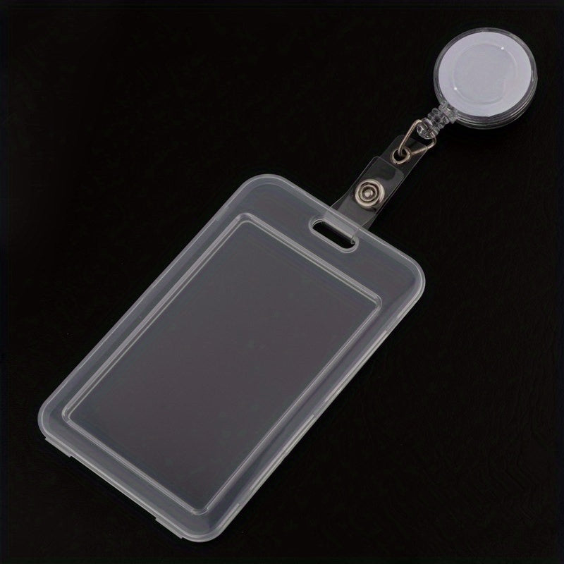 Transparent Card Sleeve Set with Easy Pull Buckle Clip Holder