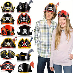 12pcs Pirate Costume Set with Hats for Parties and Halloween