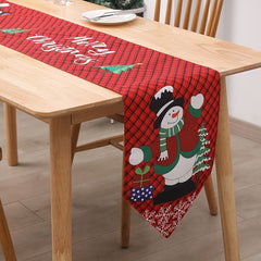 Christmas Table Flag Snowman Reindeer Tablecloth