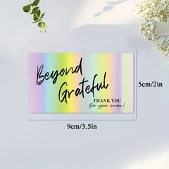 50pcs Thank You For Supporting My Small Business Cards 8.89cmx5