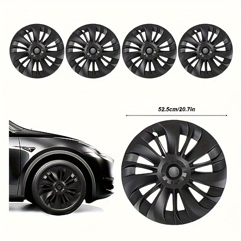 Matte Hubcap Wheel Covers 4Pcs 48 26 Cm Replacement For Model Y