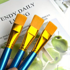 Large Flat Head Brush with Nylon Bristles & Wooden Handle