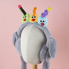 Quirky Plush Earmuffs with Movable Dolls for Couples