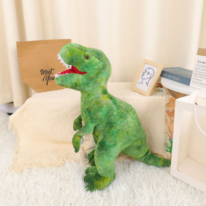 30cm Green T Rex Plush Toy & Figurine - Realistic Teeth - Perfect Gift