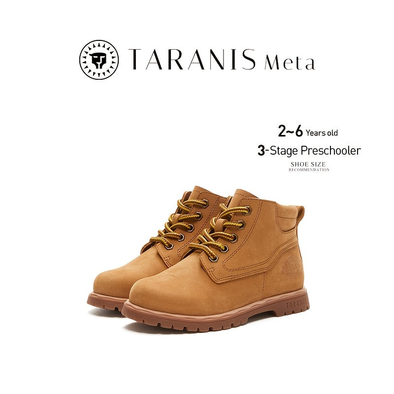 TARANIS Meta Girls Ankle Boots Leather Side Zipper Soft Anti-slip Combat Booties