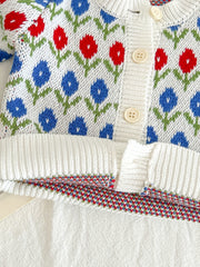 Baby Floral Knitted Coat for Fall Winter
