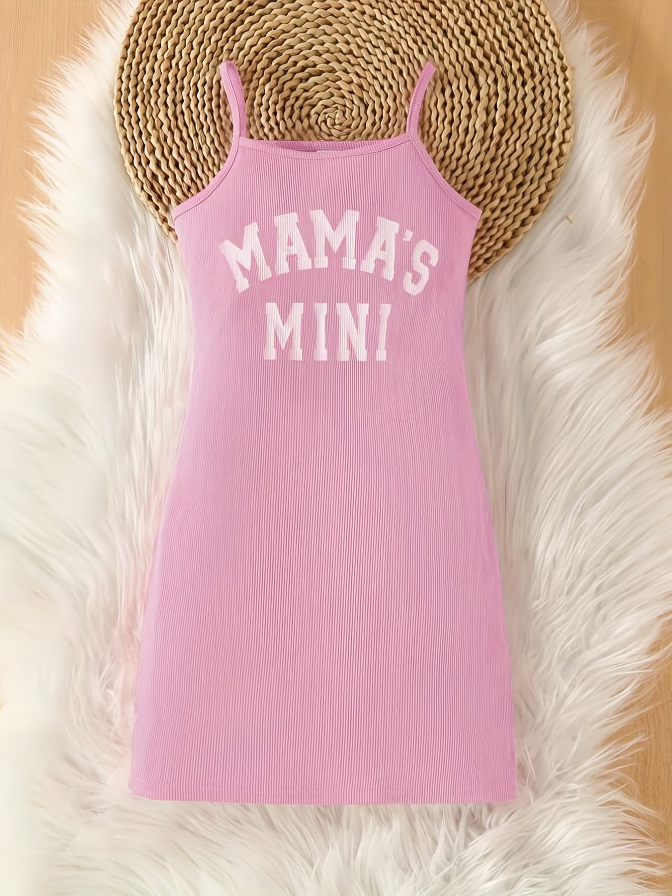 Ribbed Knit ''Mama's Mini'' Bodycon Cami Dress for Summer