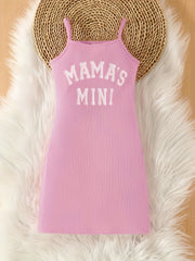 Ribbed Knit ''Mama's Mini'' Bodycon Cami Dress for Summer
