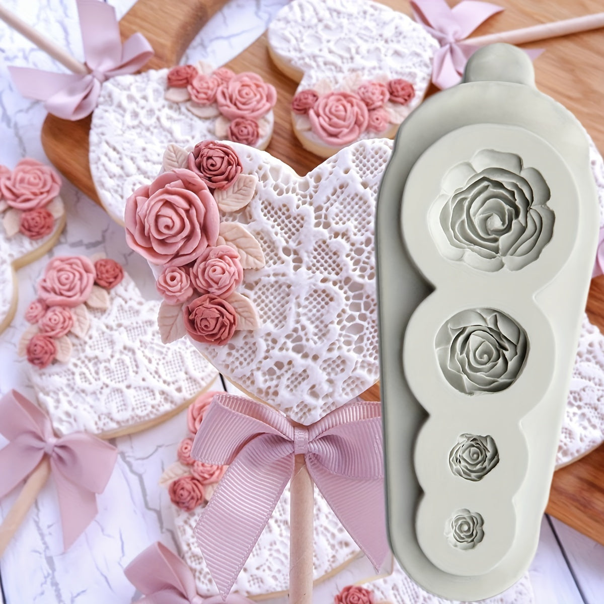 3D Silicone Rose Chocolate Mold for Cake Decorating Fondant Biscuit Candy Mold