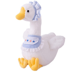 Adorable Goose Plush Doll in Bonnet & Apron Soft Polyester Stuffed Animal