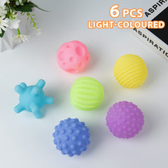 6 Pack Sensory Balls for Toddlers & Babies - Safe Squeaky Sounds