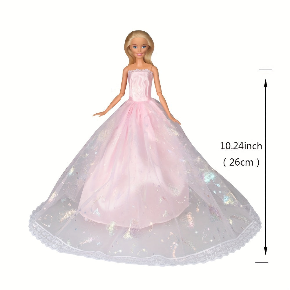 Doll Dresses Wedding Dress Set with Crown Veil - Girl Accessories Toys