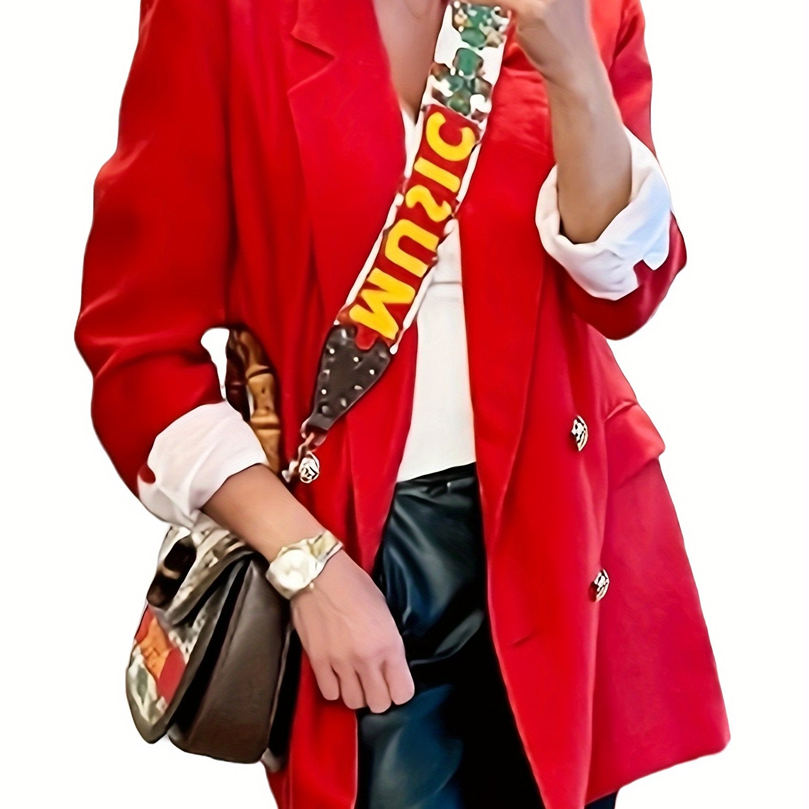 Women's Plus Size Casual Blazer Long Sleeve Double Breast Button