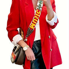 Women's Plus Size Casual Blazer Long Sleeve Double Breast Button