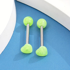 Stainless Steel Two Ball Tongue Nail Lip Nail Acrylic Ball