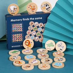 Animal Memory Chess Concentration Training Educational Wooden Toys
