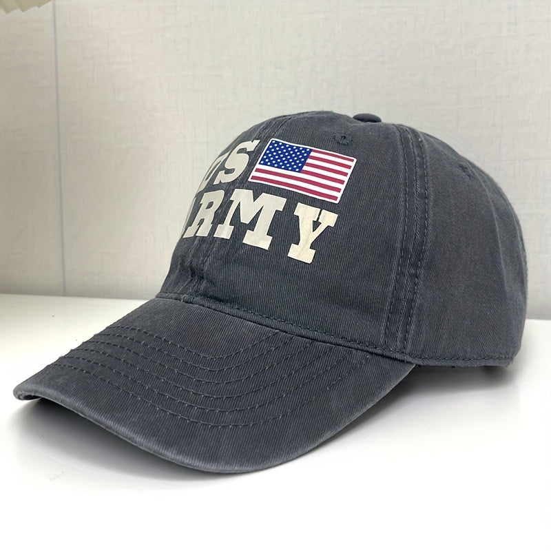 Unisex Adjustable Baseball Cap with American Flag Embroidery