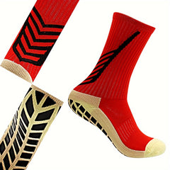 4 Pairs Non Slip Striped Football Socks