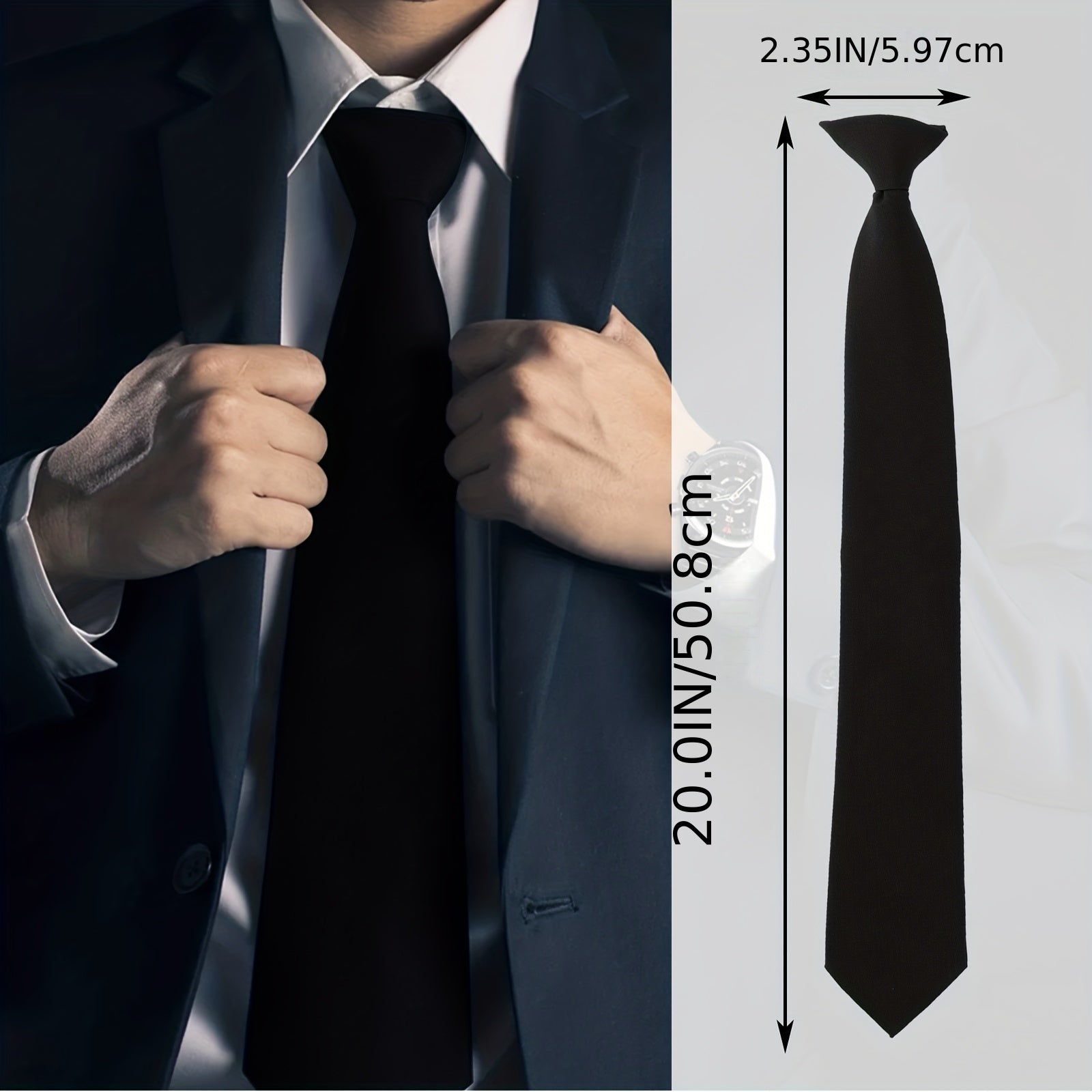 2pcs Men's Clip On Ties Neckties Business Banquets Parties Weddings